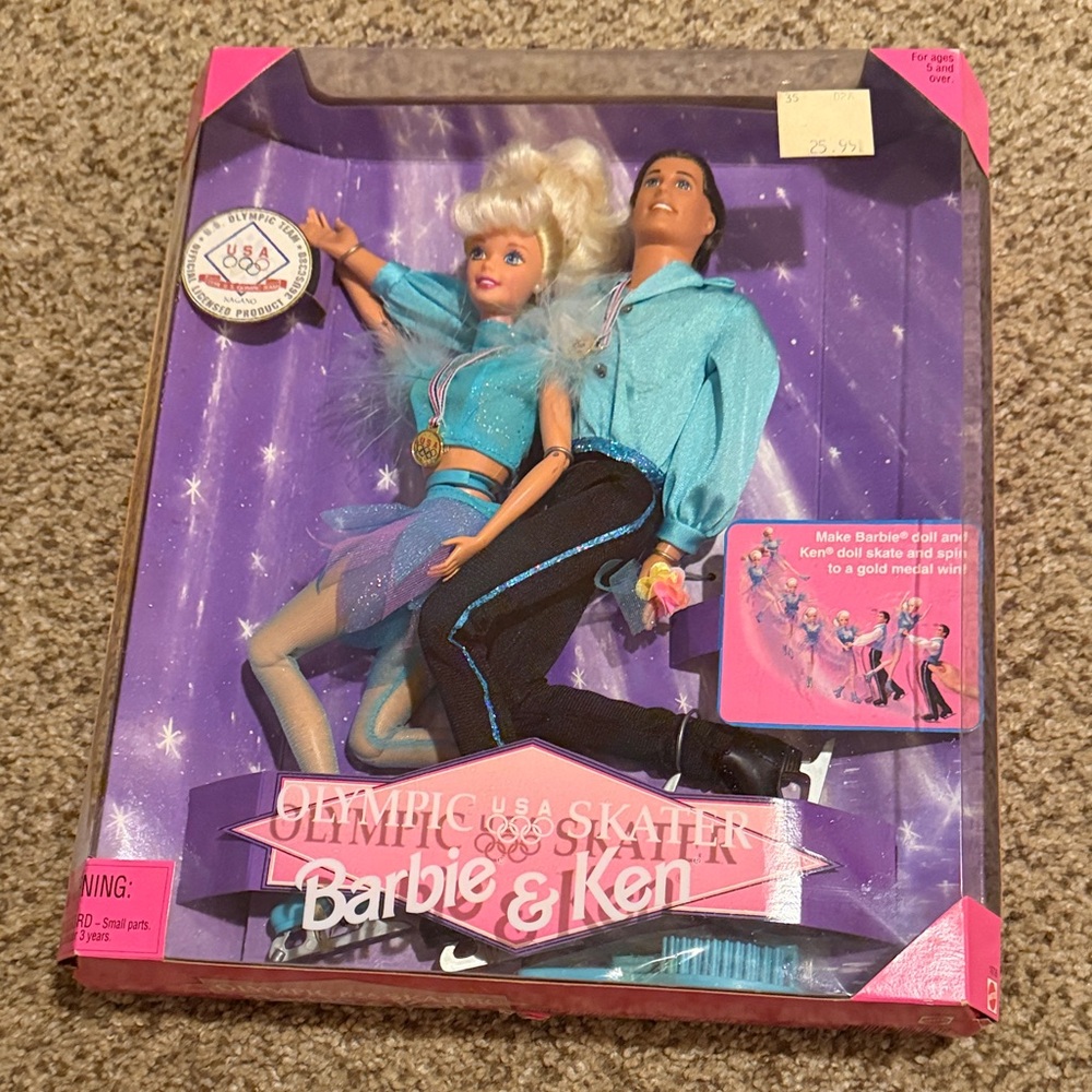 NRFB 1998 Nagano Barbie & Ken Olympic Skater Duo